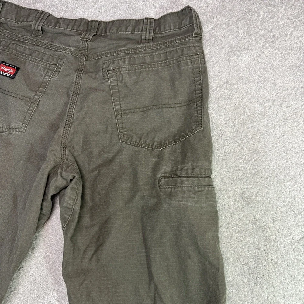 Wrangler Workwear Mens 34x34 Olive Green Ripstop Utility Cargo Work Field Pants